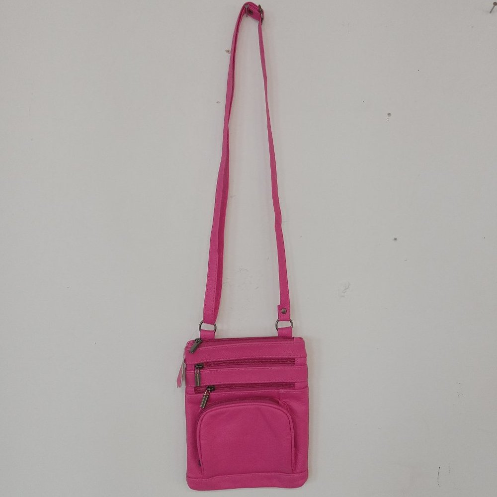 Vintage Leather hot pink single strap handbag - Picture 1 of 6
